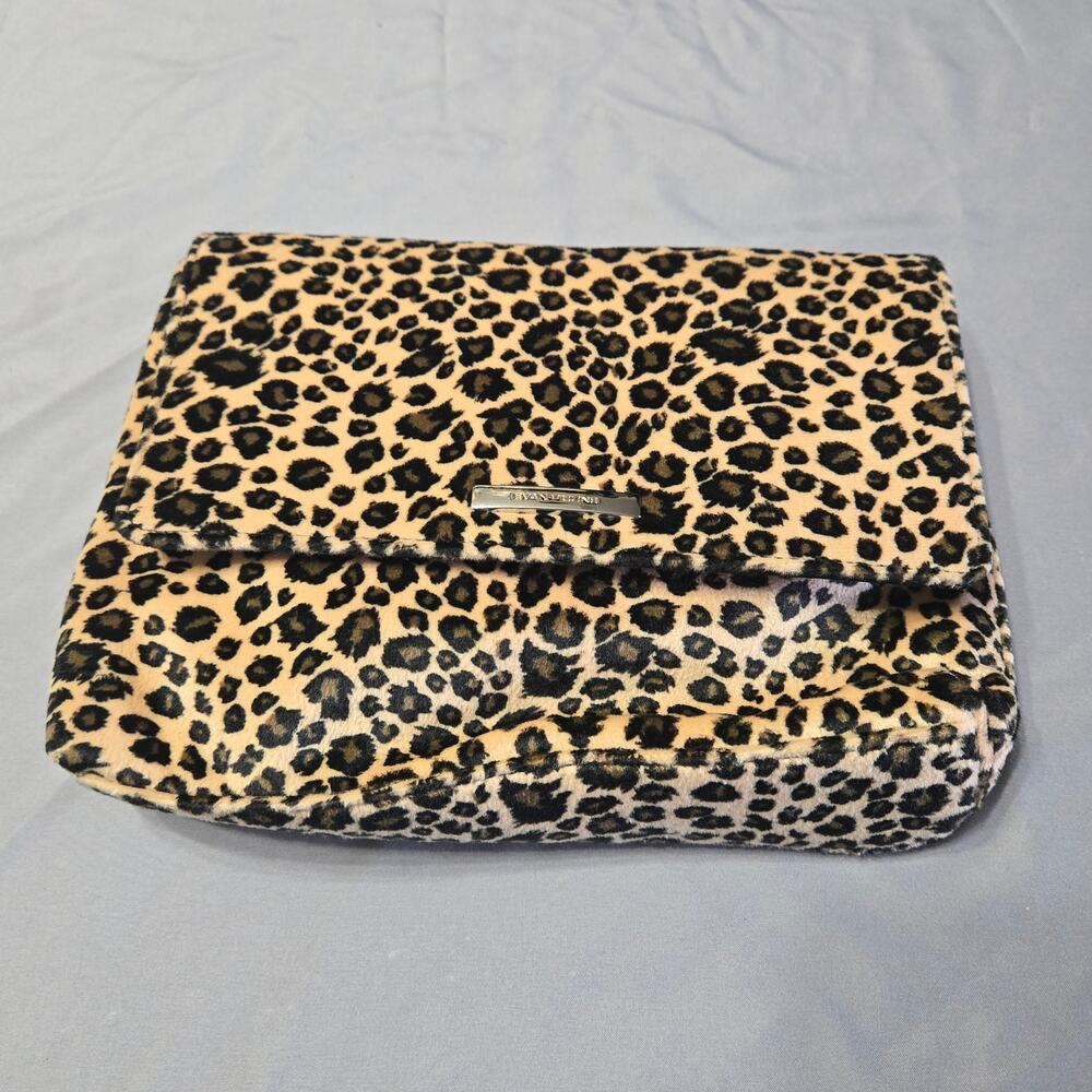 Evan Picone Vintage Leopard Print Faux Fur Flap Clutch